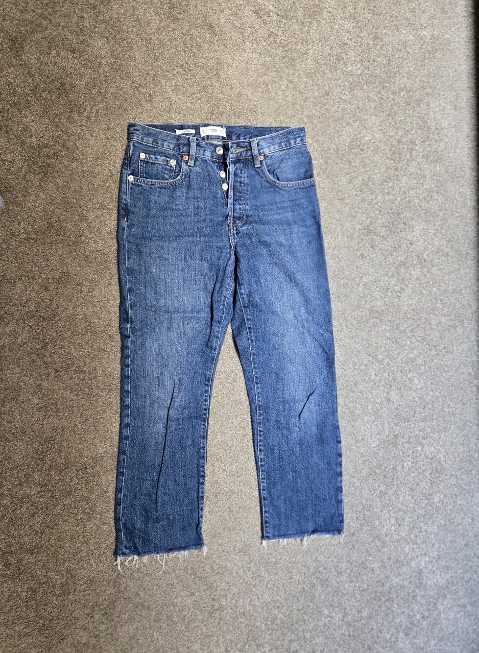 MANGO Havana High Rise Cropped Straight Leg Jeans - Size 4 (Lot of 3 Available)